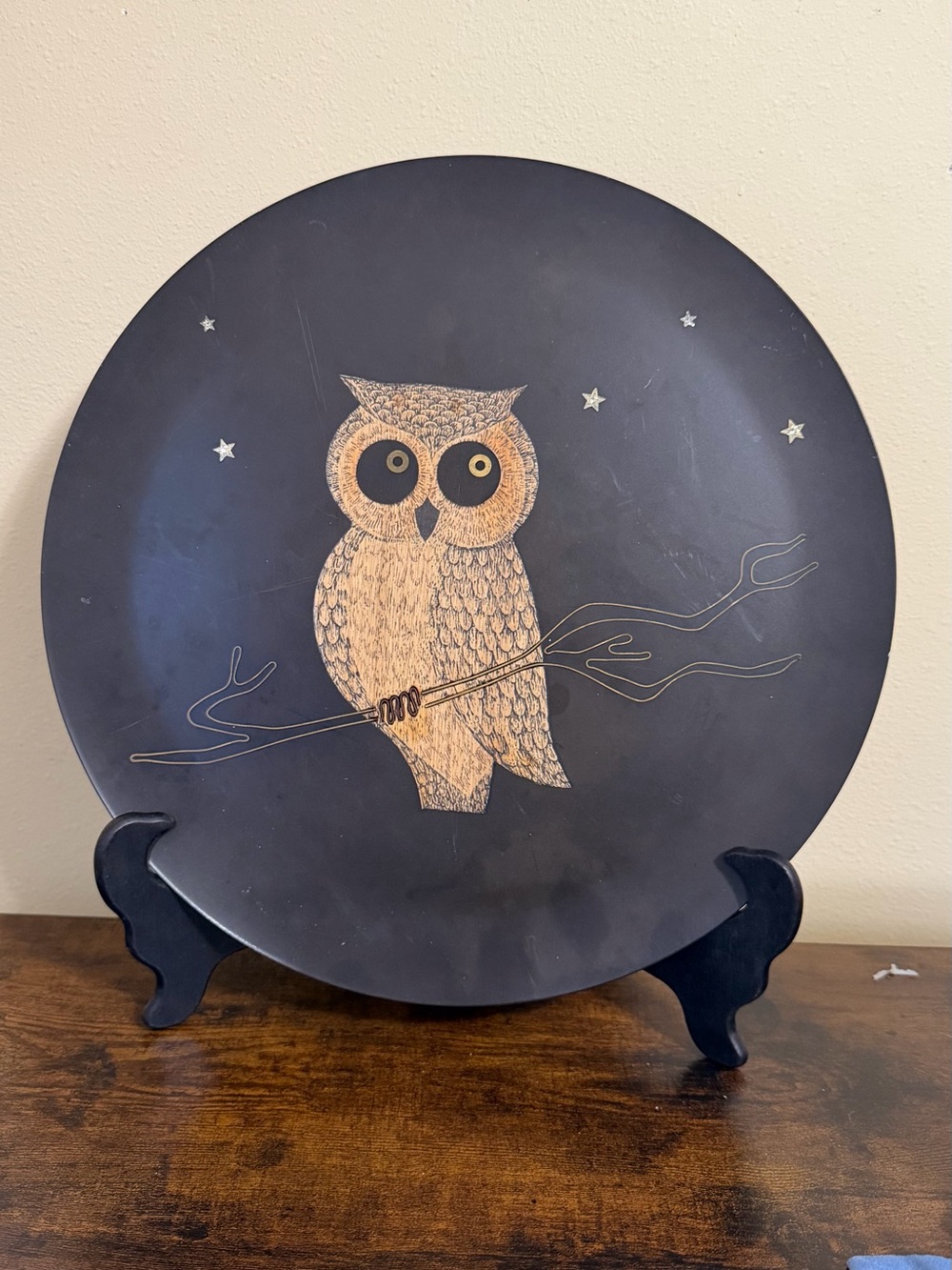 Vintage Couroc Tray - Owl
